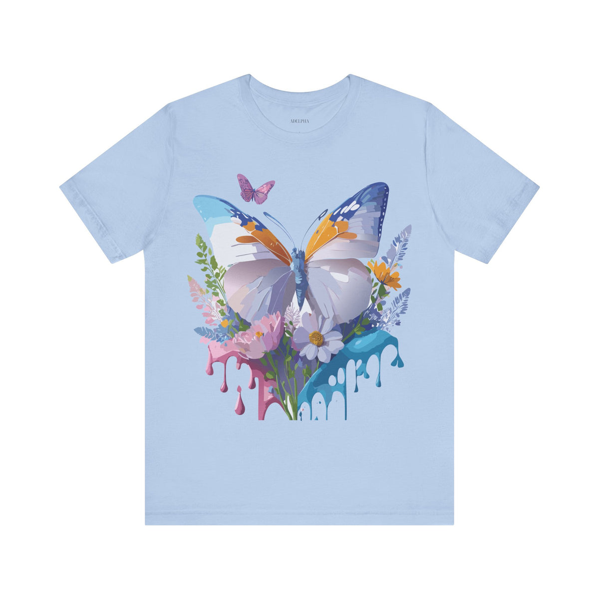 Butterfly Graphic Unisex Cotton Bella+Canvas Tee with Art Design n101