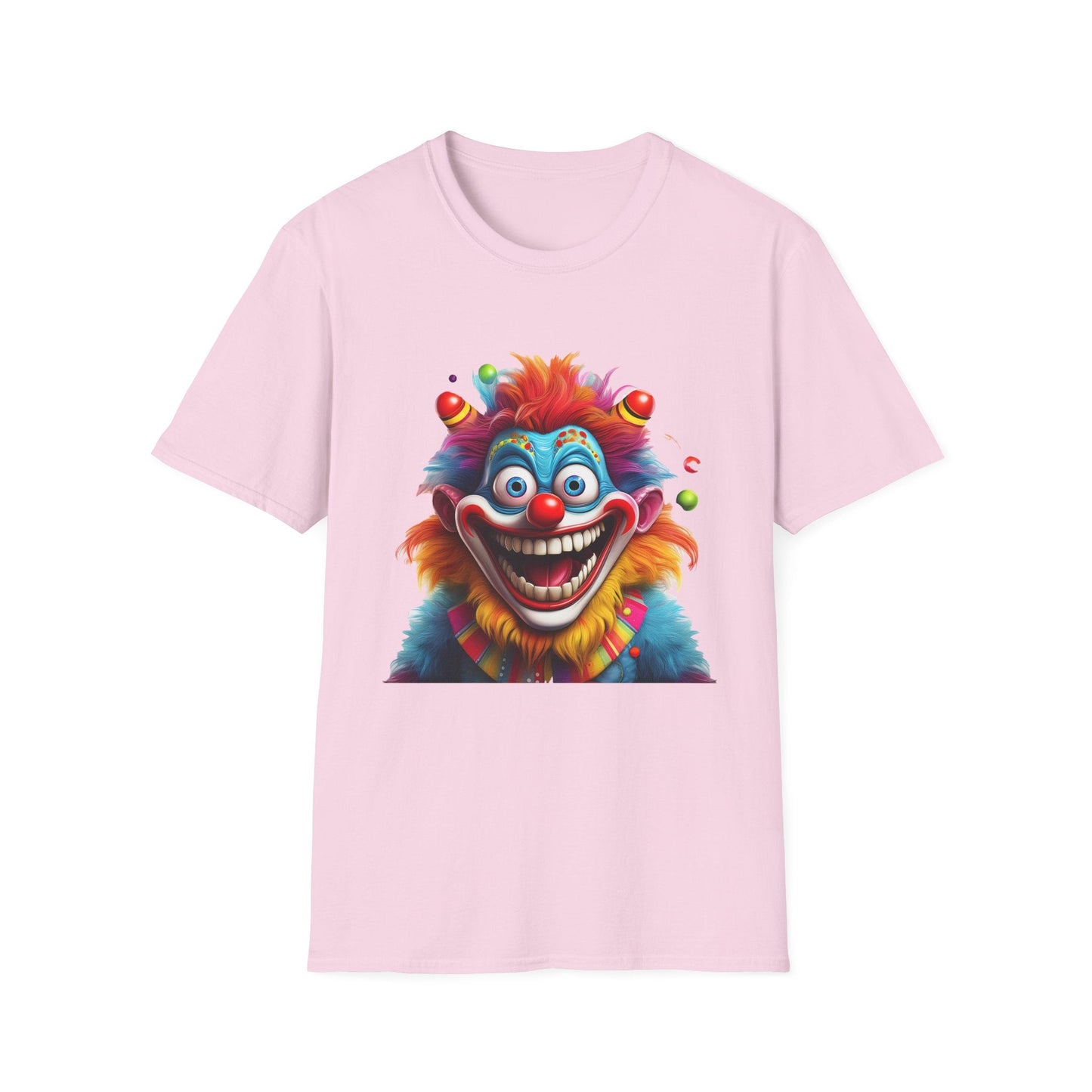 Clown Themed Unisex T Shirt Funny Man Circus Scary Man Tee Gildan Softstyle 64000 Cotton