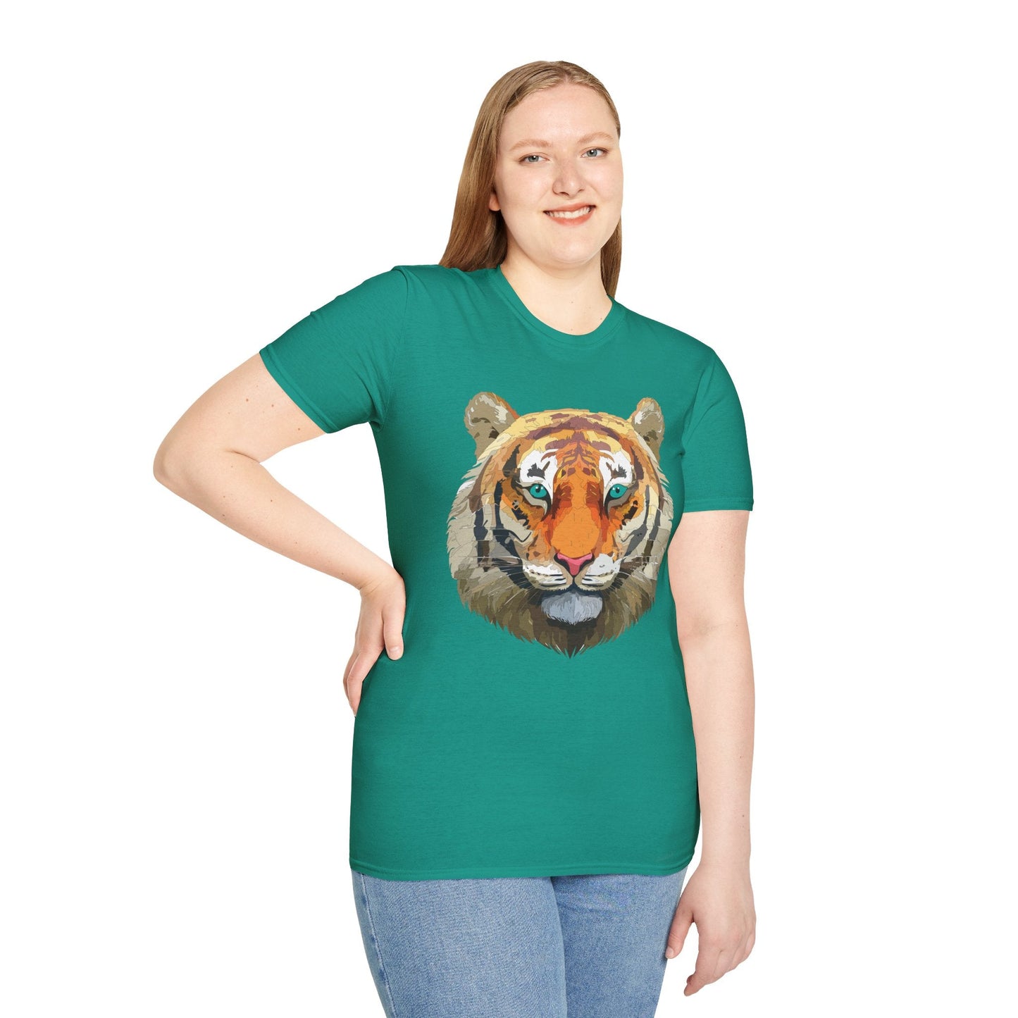 Tiger Shirt Unisex Animal Tee Gildan Softstyle 64000 Cotton Tee