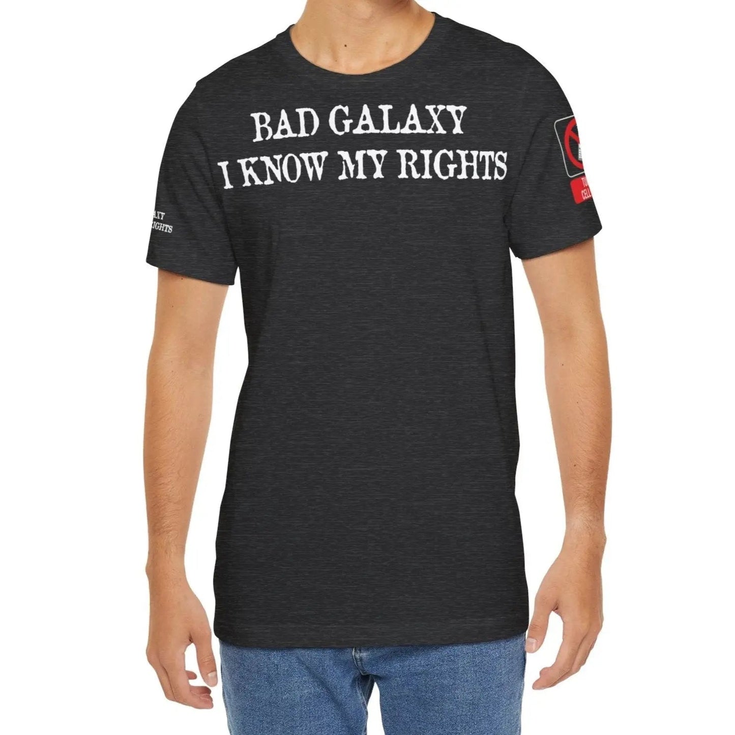 Red Stamp Tee Shirt 100 Percent Cotton From Bad Galaxy Eco Friendly Inks Made To Order In USA