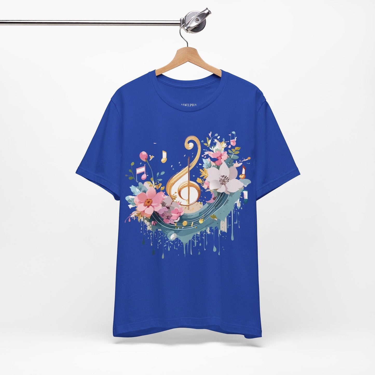 Music Graphic Unisex 100 Cotton Vintage Art with Musical Elements Tee 65