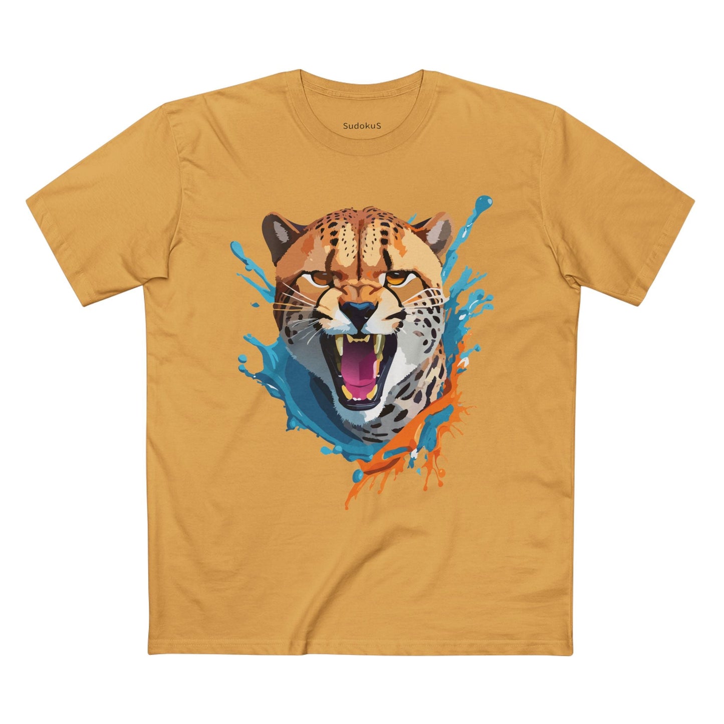 Cheetah Graphic Unisex 100 Cotton Staple Tee with Animal Design Artwork 26