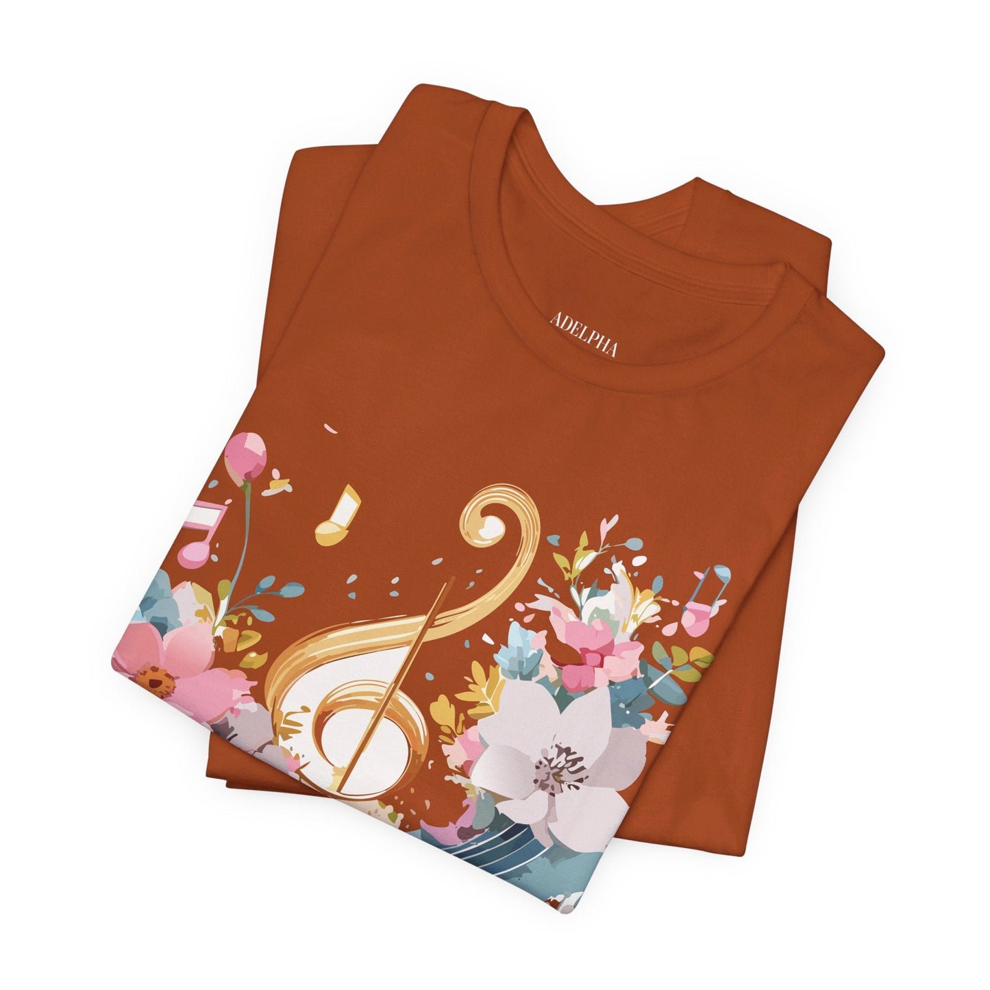 Music Graphic Unisex 100 Cotton Vintage Art with Musical Elements Tee 65