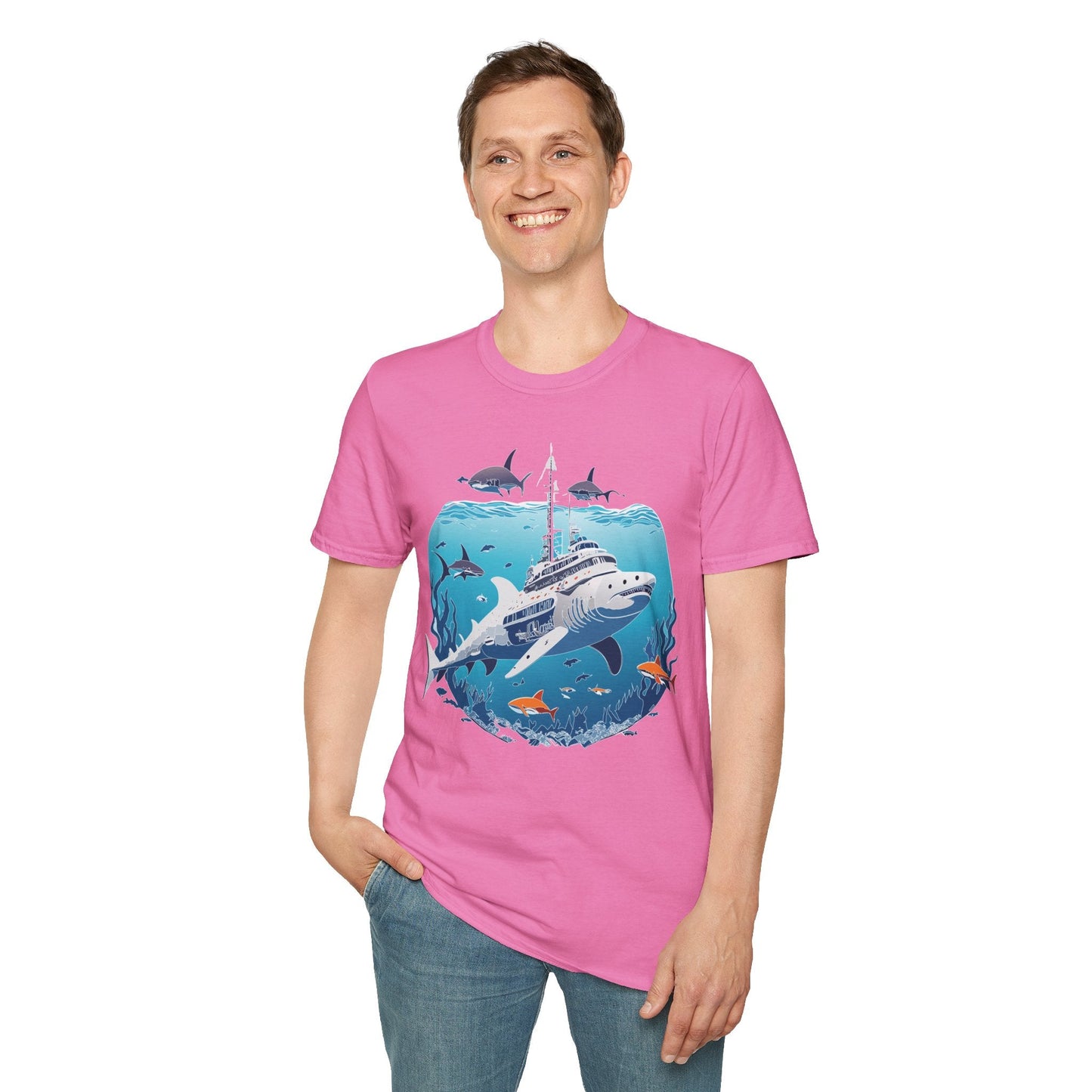 Ocean Tee Shirt Unisex Softstyle 64000 Ring Spun Cotton Art Design Tee For Everyday Comfort