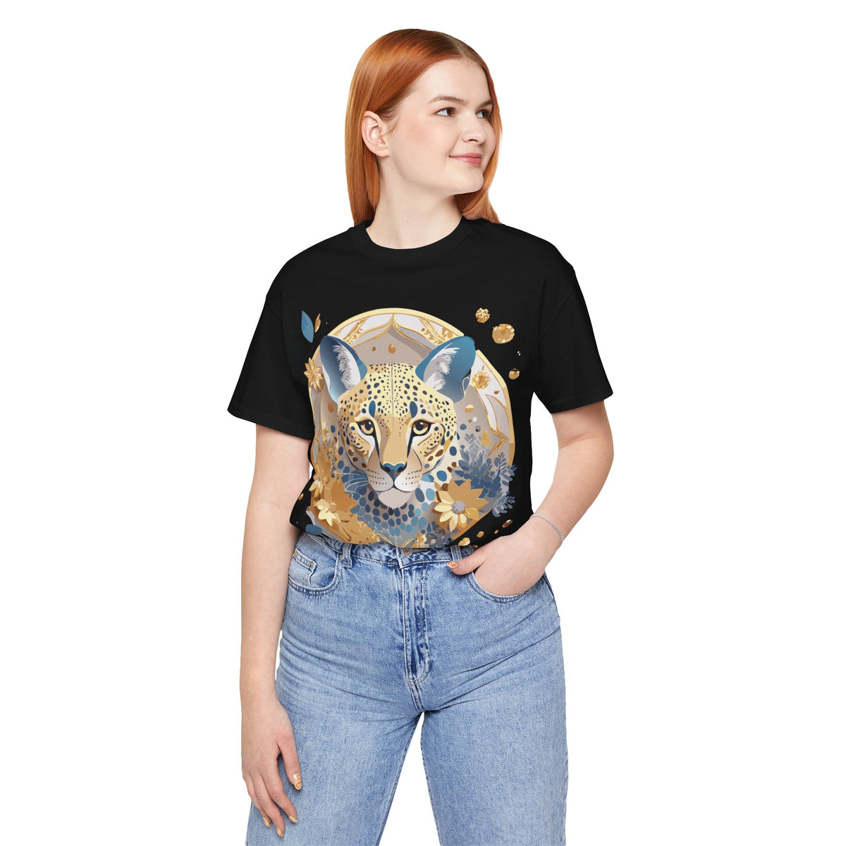 Medallion Graphic Unisex Cotton Bella+Canvas Tee with Floral Art Design n148