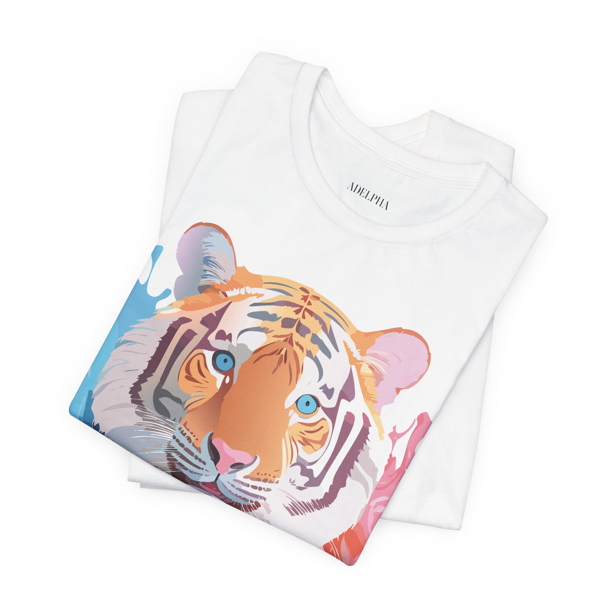 Tiger Graphic Unisex Cotton Bella+Canvas Tee with Art Animal Design e59