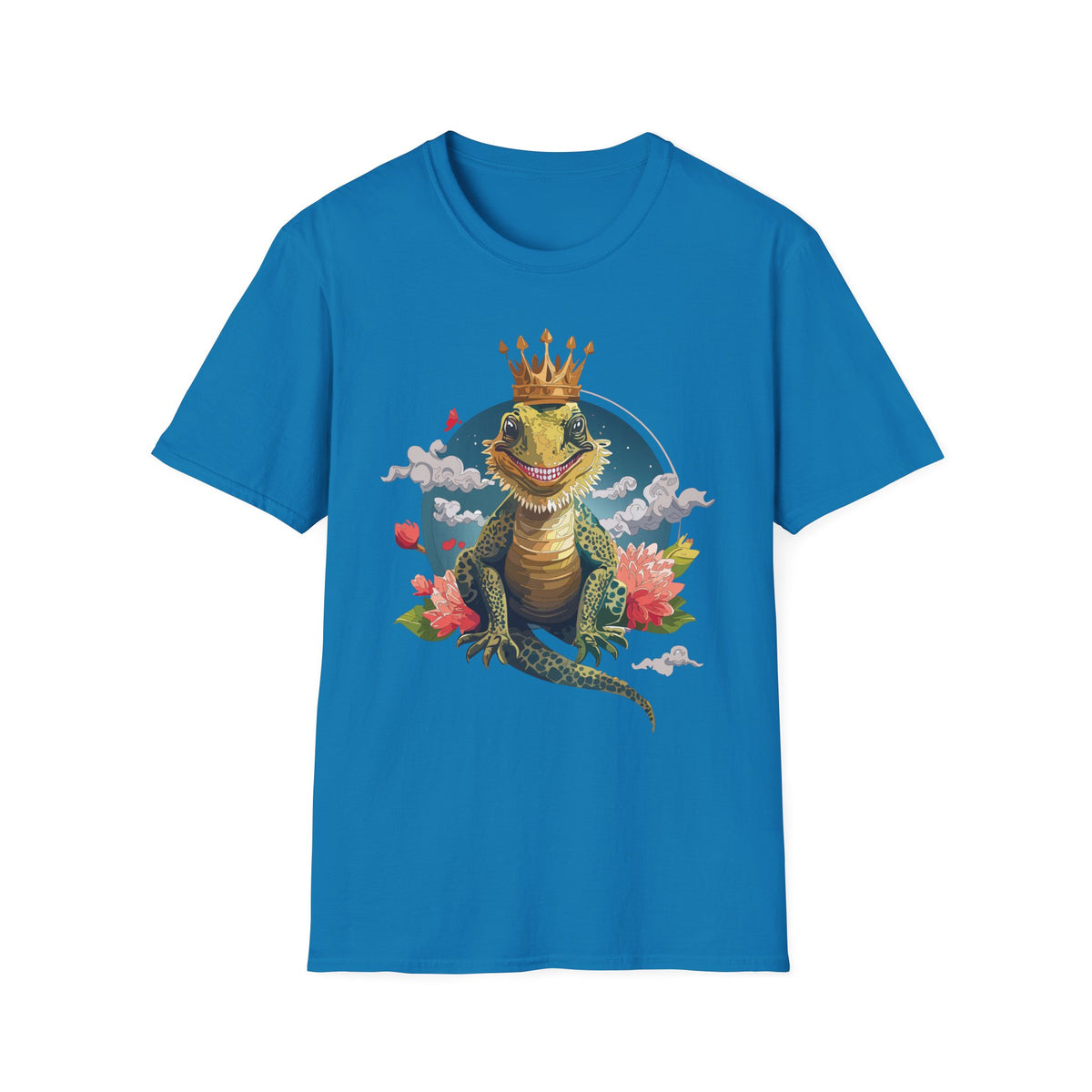 Crowned Lizard King T-Shirt | Royal Gecko Illustration