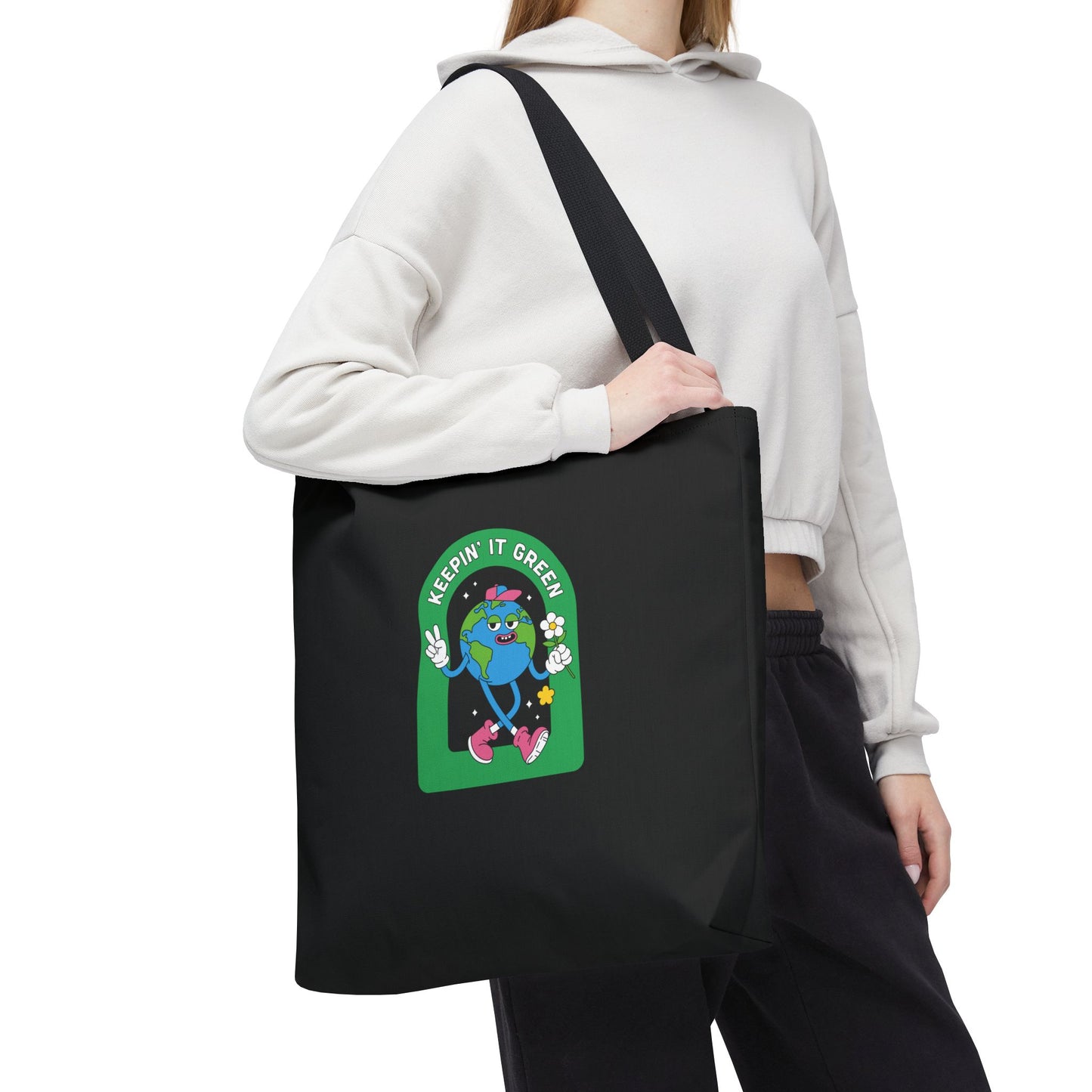 ECO BLACK COLOR CANVAS BAG HIGH-QUALITY 100% SPUN POLYESTER 3 SIZES BAG-E6