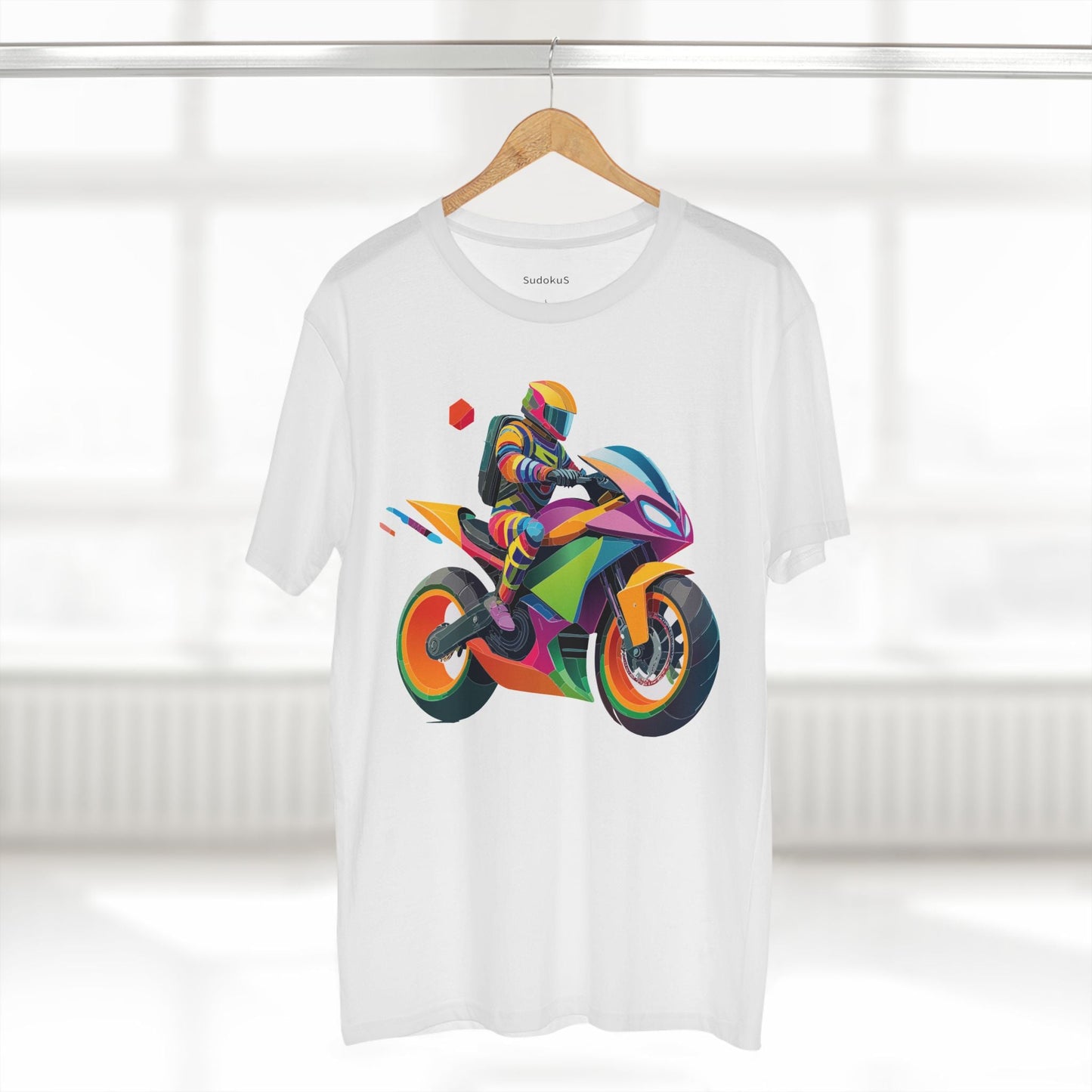 Moto Bike Graphic Unisex 100 Cotton Staple Tee 4