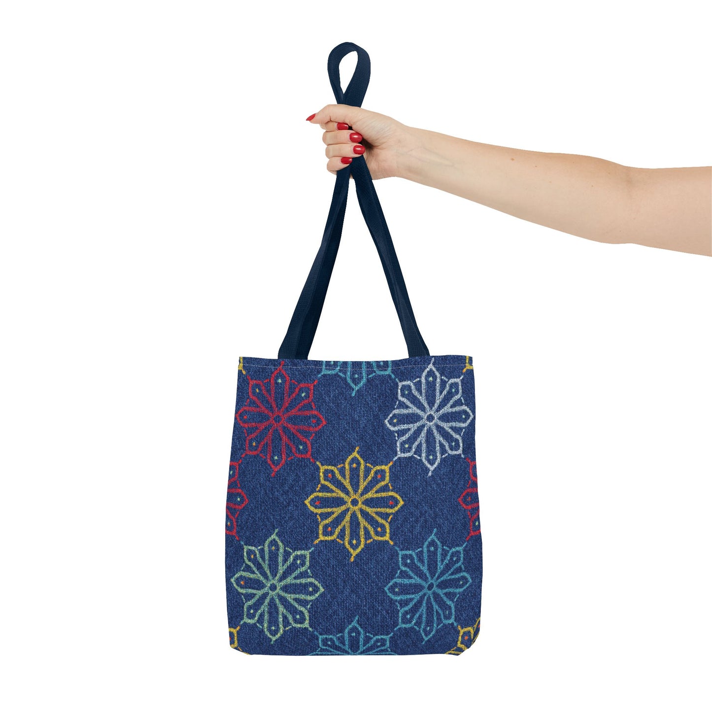 Diwali Graphic Denim Fabric Imitation Print Unisex Canvas Bag Poly Spun 3 Sizes Tote Bag 205-7