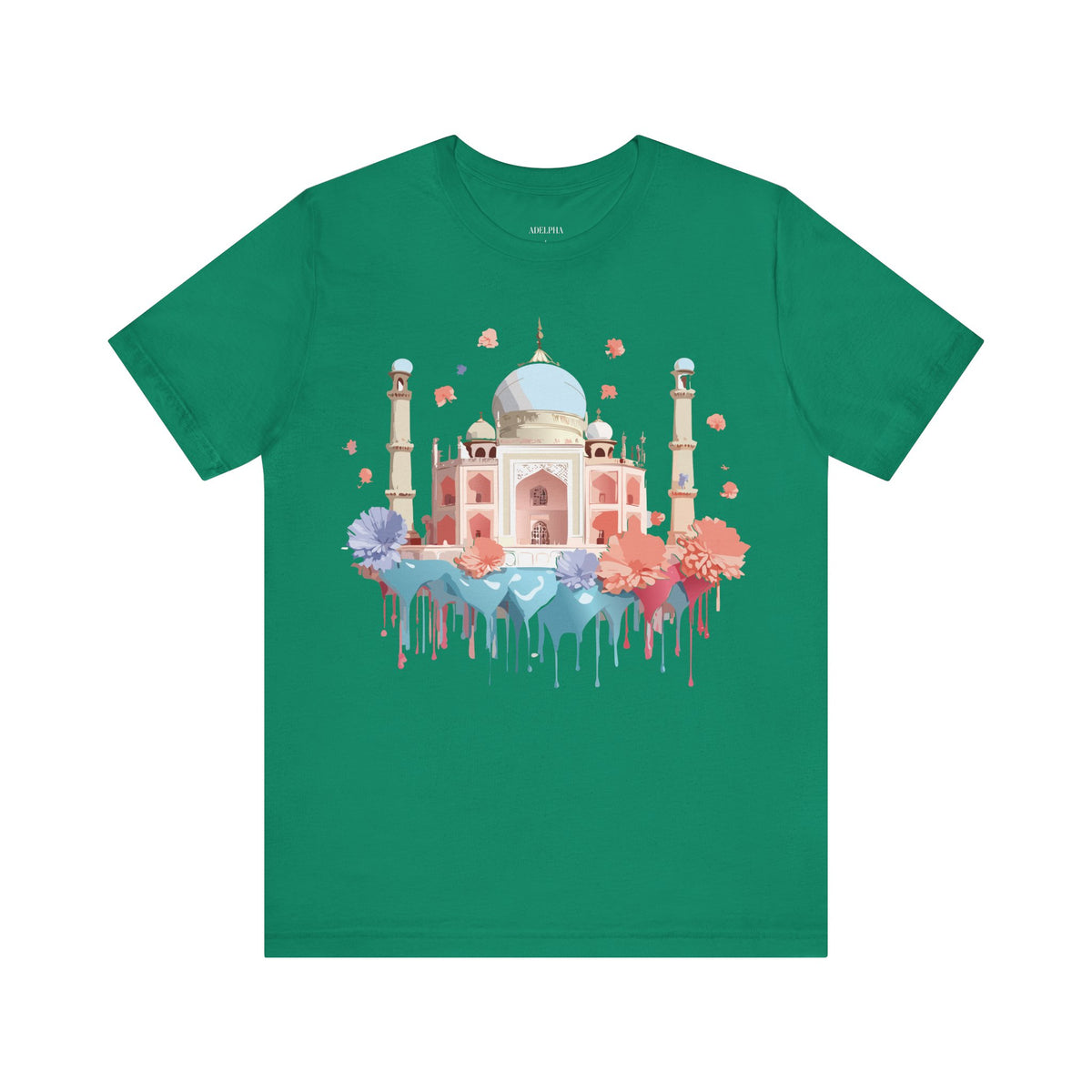 Graphic Unisex Cotton Bella+Canvas Tee Shirt with Taj Mahal