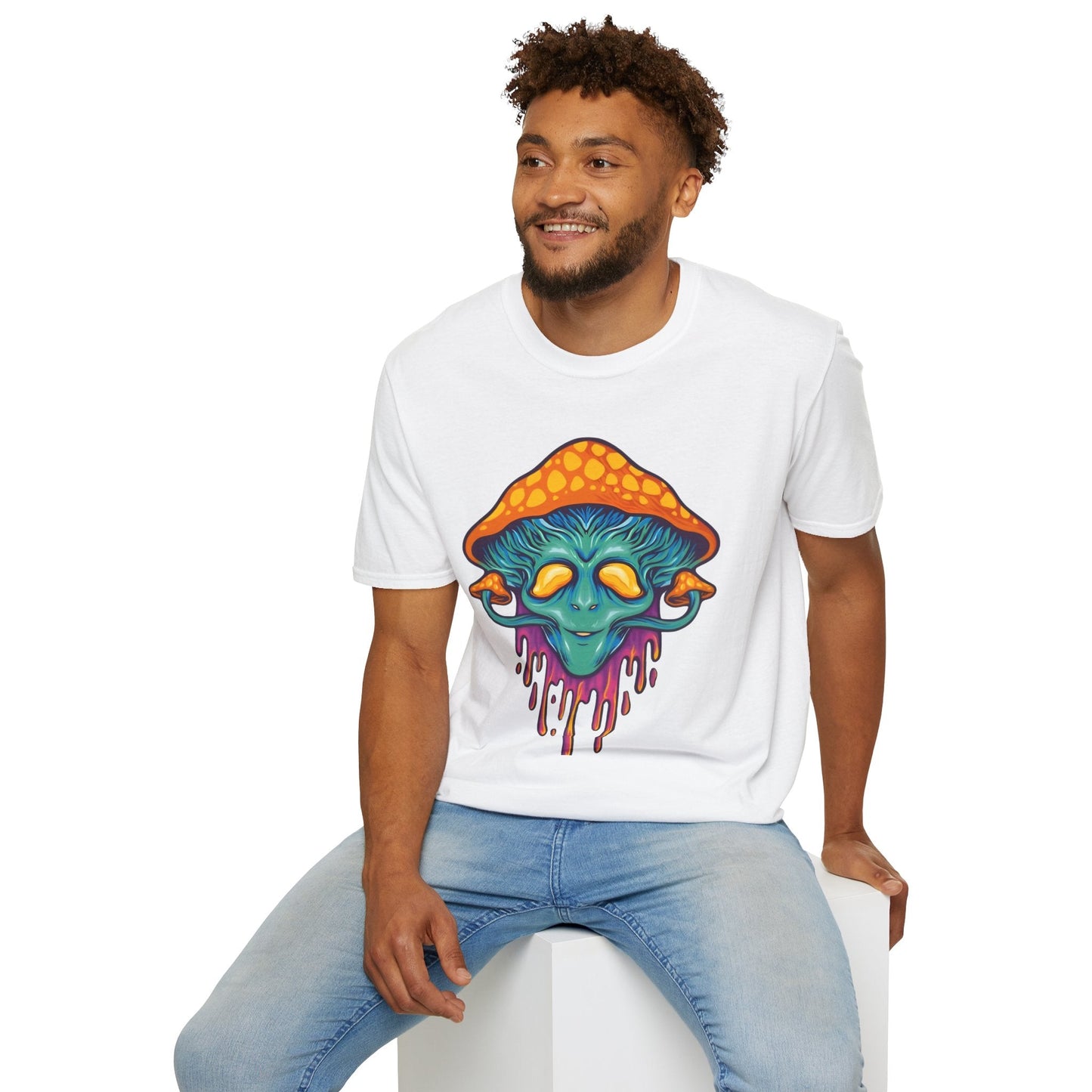 Mashroom T Shirt Unisex Funny Mushroom Design Tee 100 Percent Cotton Softstyle Collection