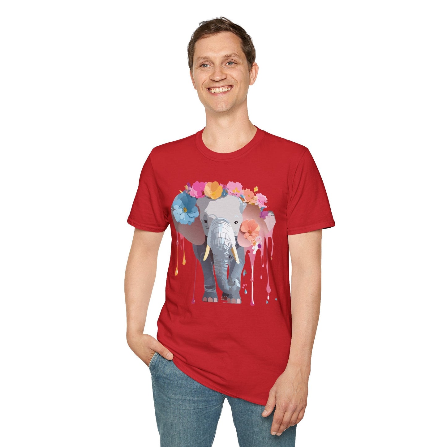 Elephant T Shirt Unisex Softstyle Gildan 64000 Elephant On T Shirt Animation Animals Tee