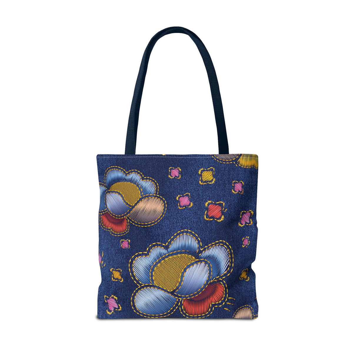 Denim Fabric Imitation Print Unisex Canvas Bag Poly Spun 3 Sizes Tote Bag 159-6