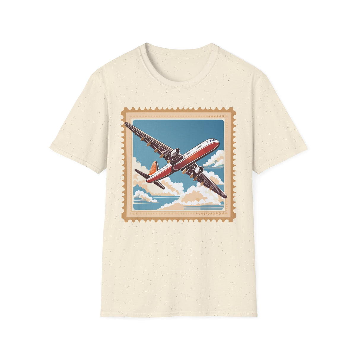 Vintage Airplane Stamp T-Shirt | Retro Travel Poster Tee
