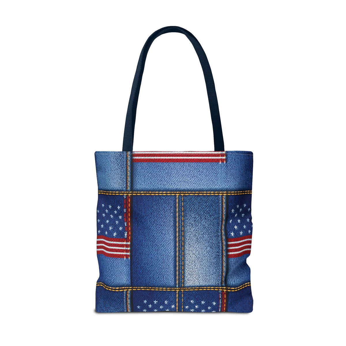 4th of July Graphic Denim Fabric Imitation Print Unisex Canvas Bag Poly Spun 3 Sizes Tote Bag 200-17