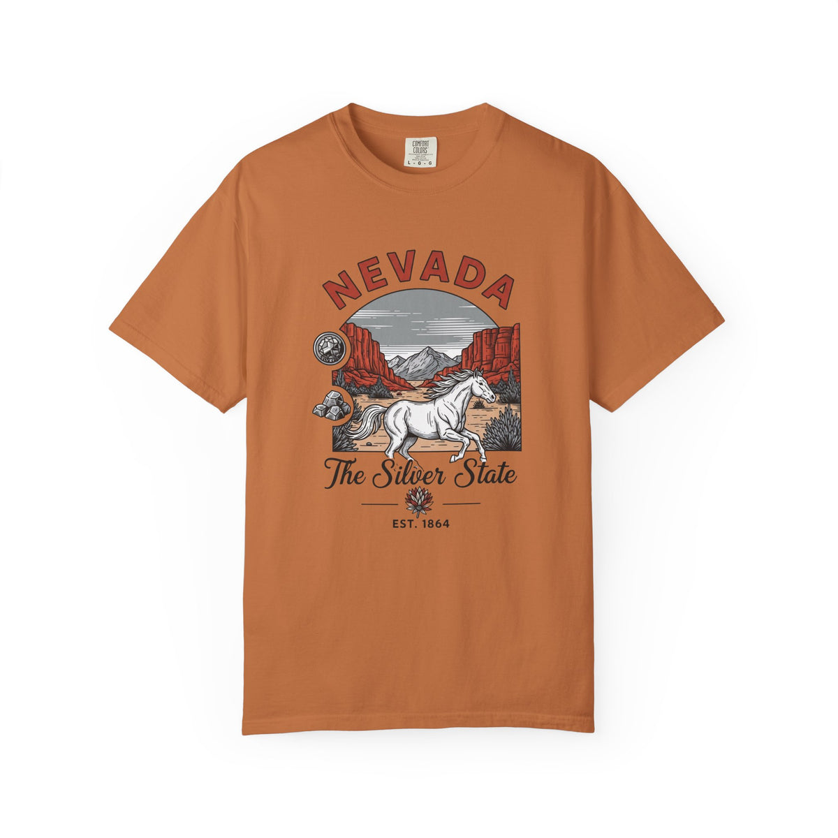 Nevada State Vintage Travel Tourist Graphic Tee Unisex 100 Cotton Comfort Colors T-Shirt