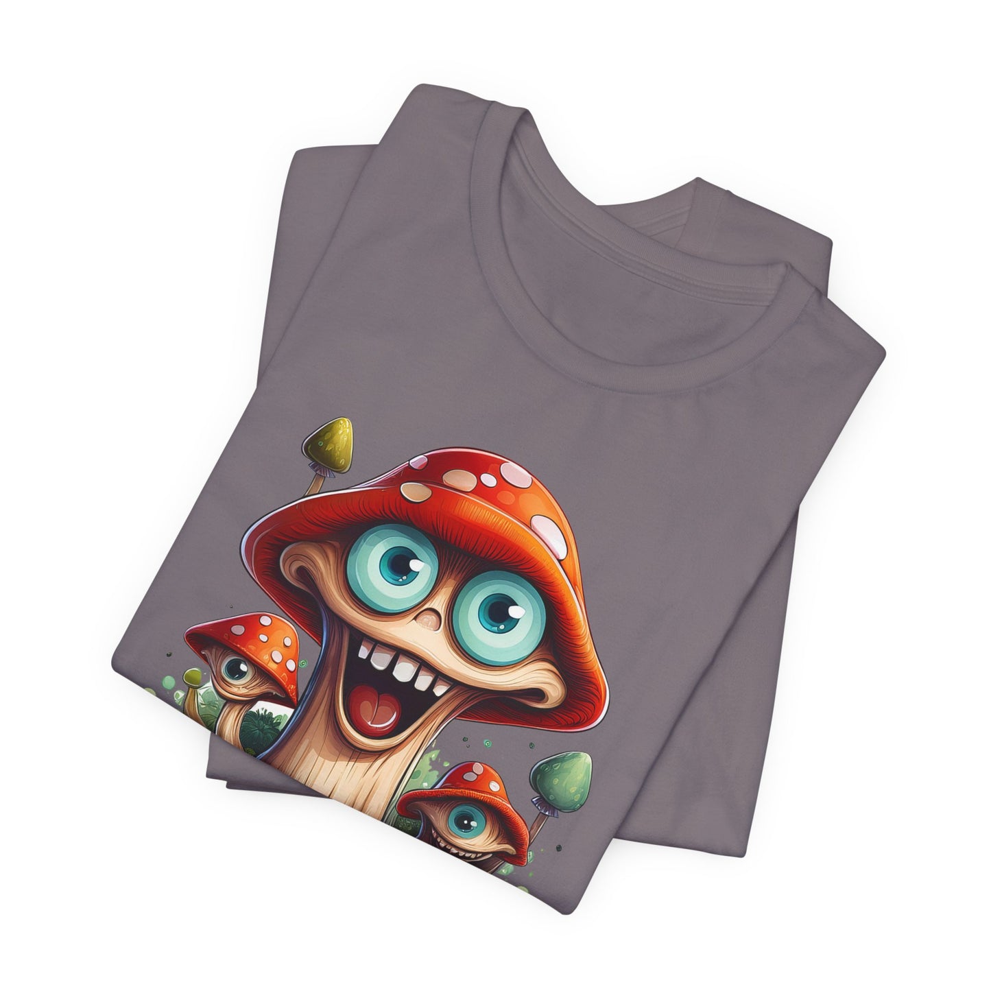 Cute Mushroom Graphic Tee, Fun Cartoon Shirt, Funny Mushroom Shirt, Cute Cartoon Tees, Graphic T-Shirt, Art Design T-Shirt