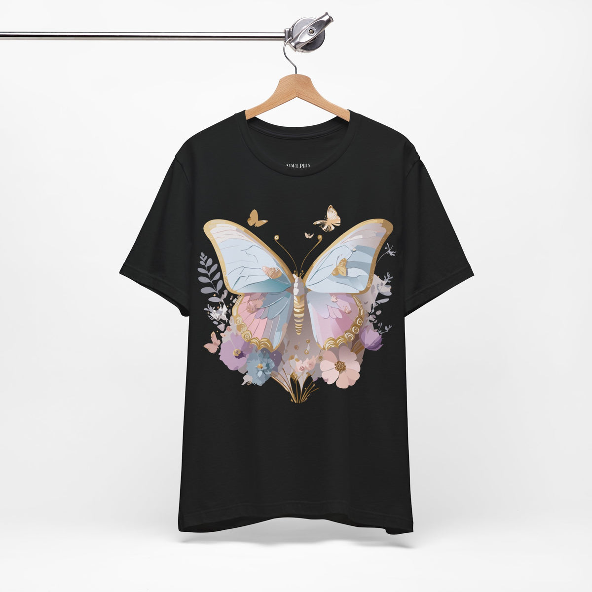 Butterfly Graphic Unisex Cotton Bella+Canvas Tee with Art Design n51