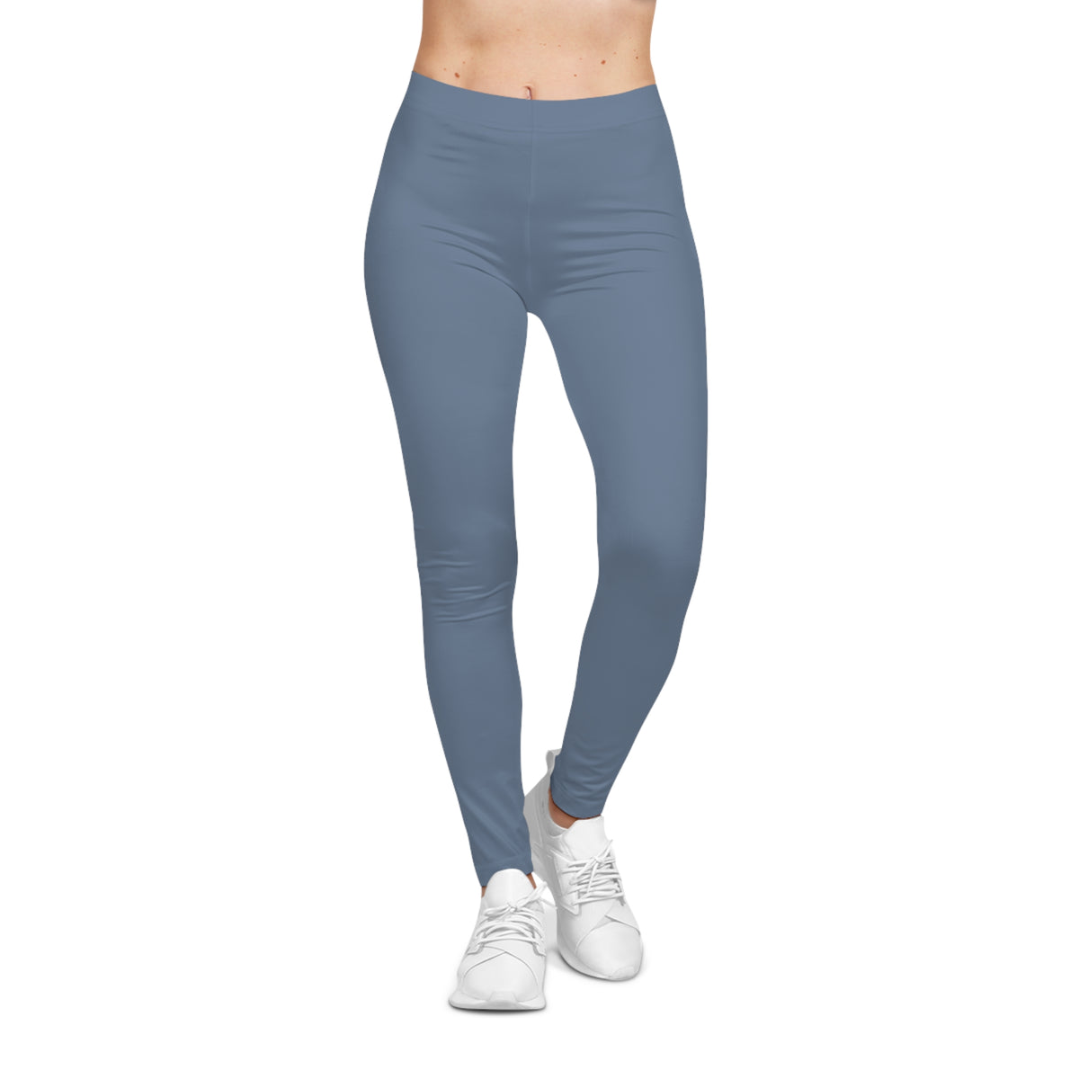 Ash Blue Color Women's Poly-Span Casual Leggings XS-2XL