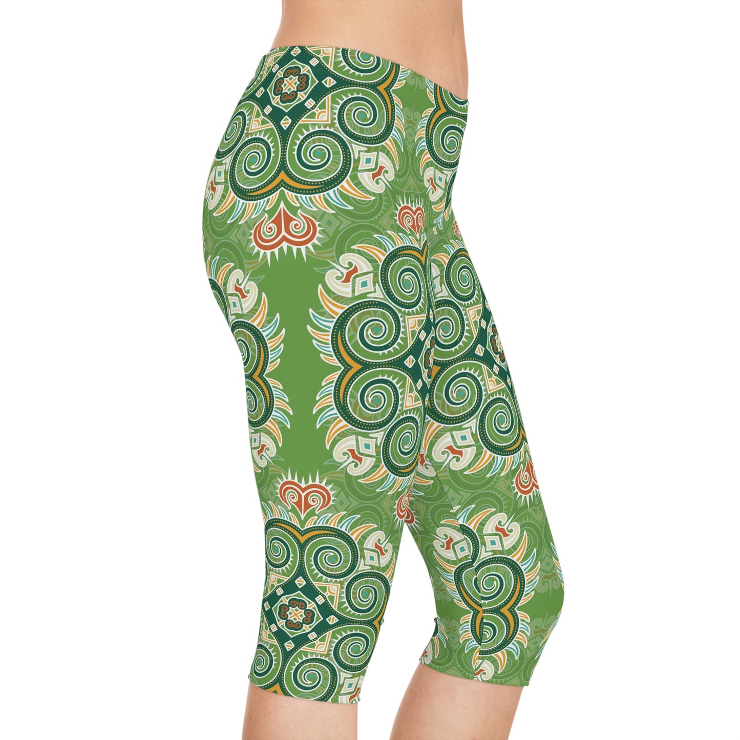 Capri leggings with traditional print