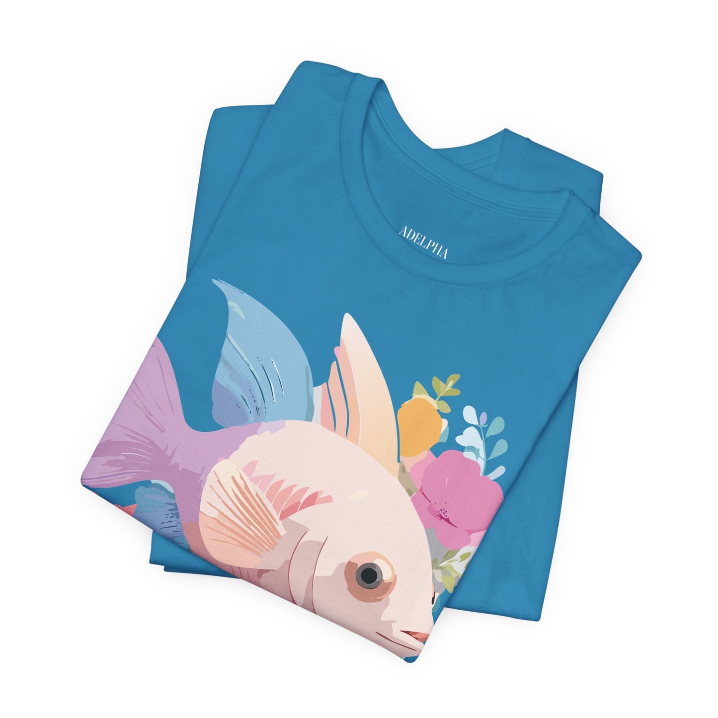 Adelpha Fish Graphic Tee Unisex Jersey Short Sleeve Vintage Art Design Tee Shirt Premium Quality
