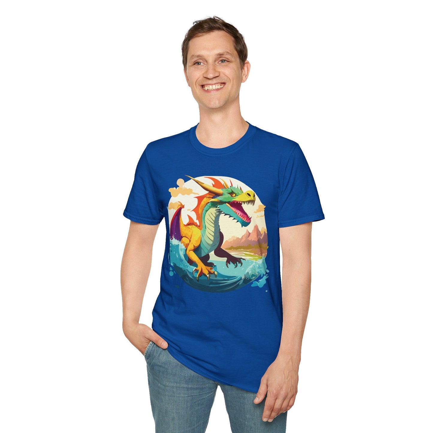 Dragon Graphic Unisex Cotton Softstyle Art Design Tee With Animals 13