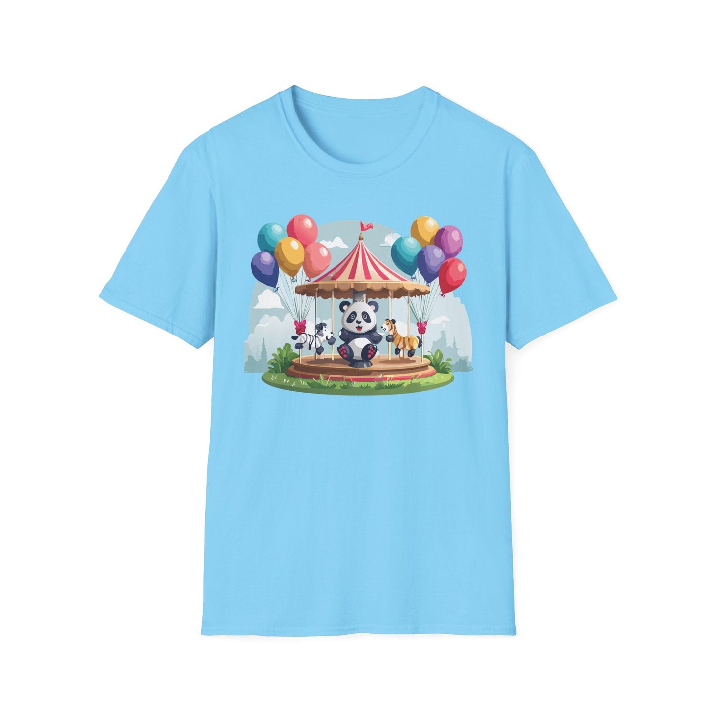 Unisex Panda Shirt Panda Tee Animal Print T Shirt Softstyle 64000 Gildan 100 Percent Ring Spun Cotton