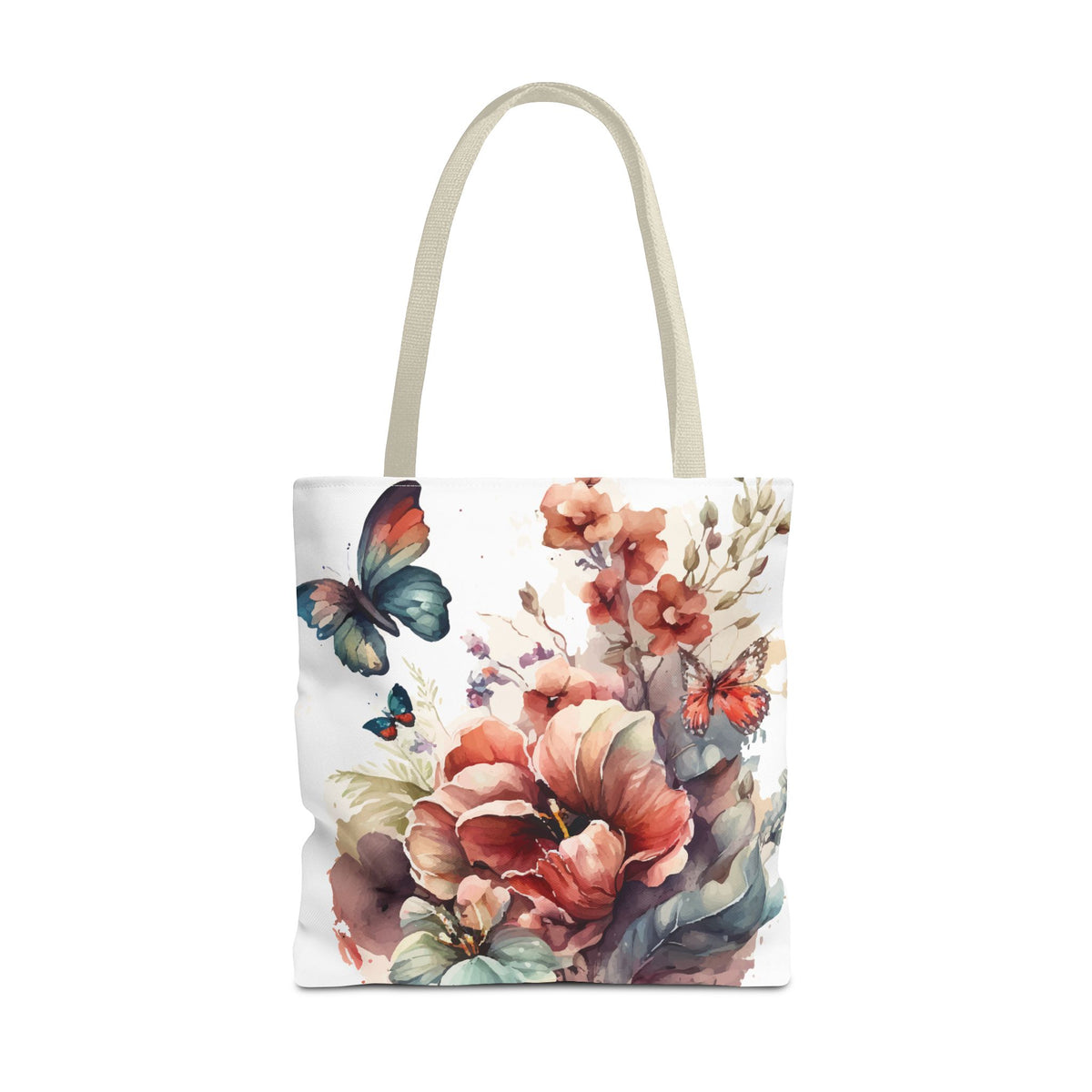 Bolsa de lona con estampado de mariposas 
