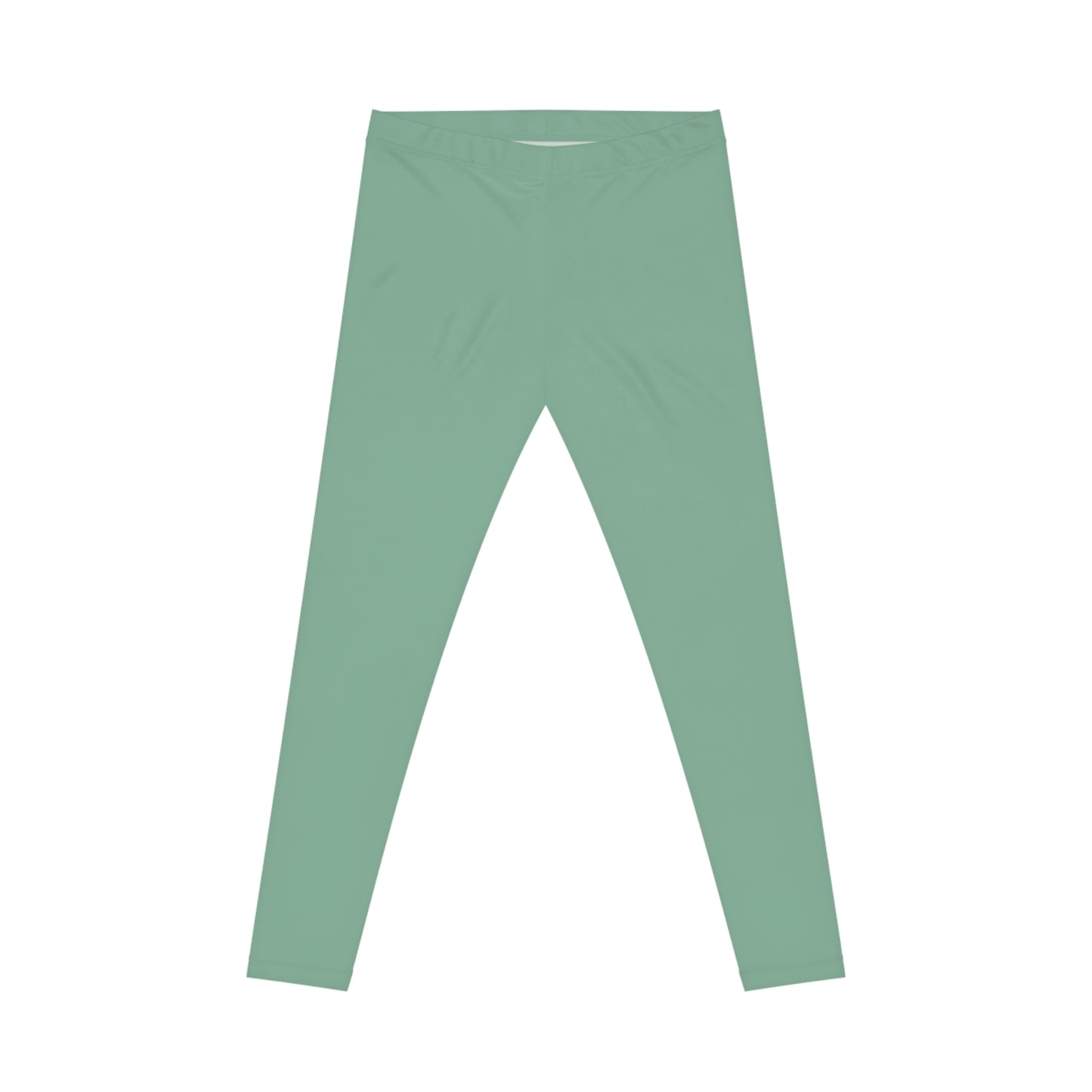 Muted Teal Color Women's Poly-Span Casual Leggings XS-2XL