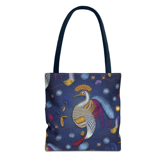 Denim Fabric Imitation Print Unisex Canvas Bag Poly Spun 3 Sizes Tote Bag 194-4