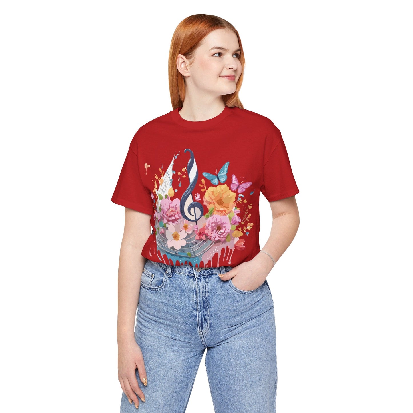 Music Graphic Unisex 100 Cotton Vintage Art with Musical Elements Tee 125