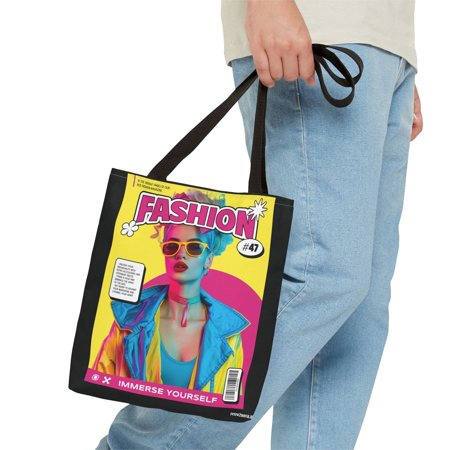 Magazine Cover Canvas Tote Bag for Everyday Use Stylish Durable Carryall Retro2Nova