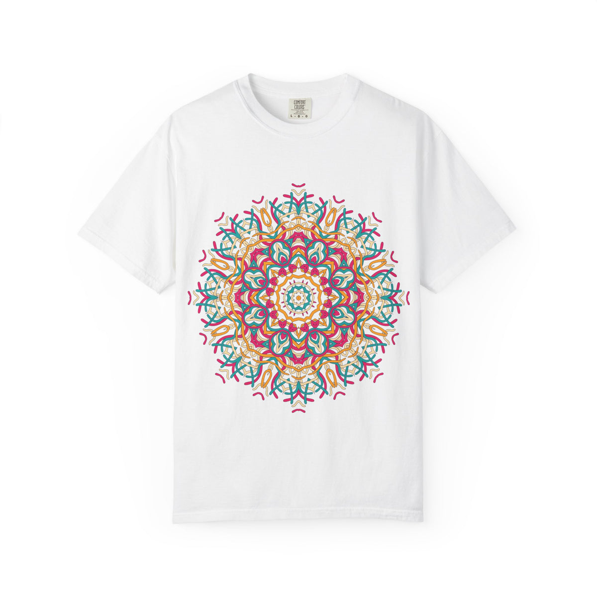 Unisex Garment Dyed Cotton T-Shirt with Mandala Graphic Design