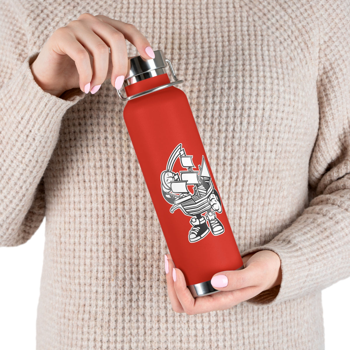 22oz Copper Insulated Water Bottle with Cartoon Design - CV46