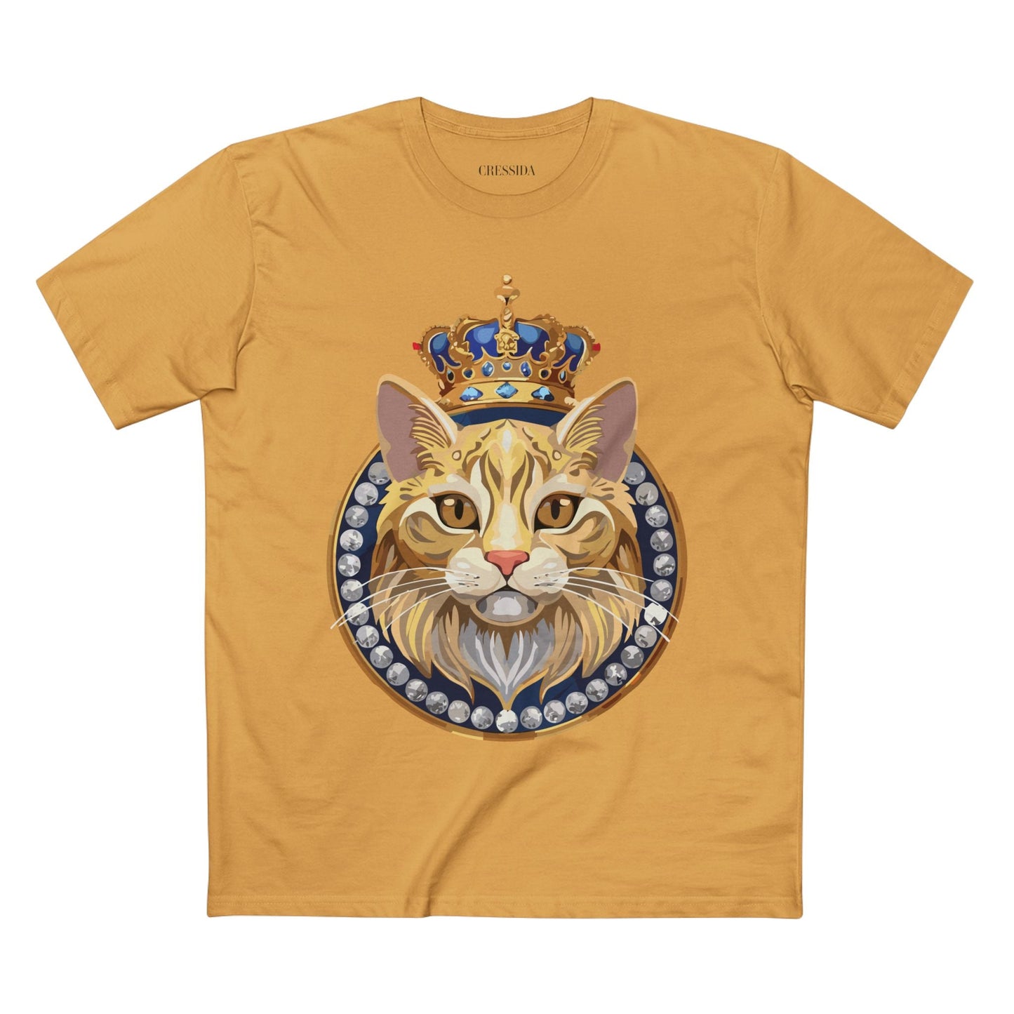 Cat Graphic Unisex 100 Cotton Tee With Unique Animal Golden Medallion Art Design 13