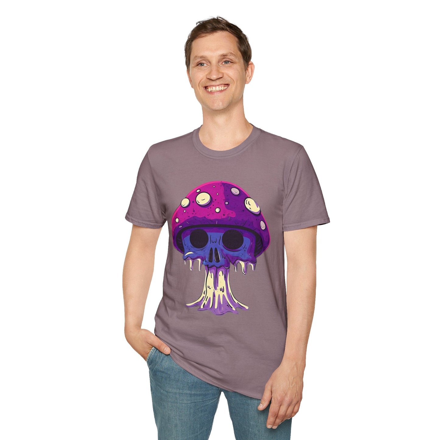 Funny Mashroom Graphic Unisex Softstyle Cotton With Cartoon Illustration Design 24