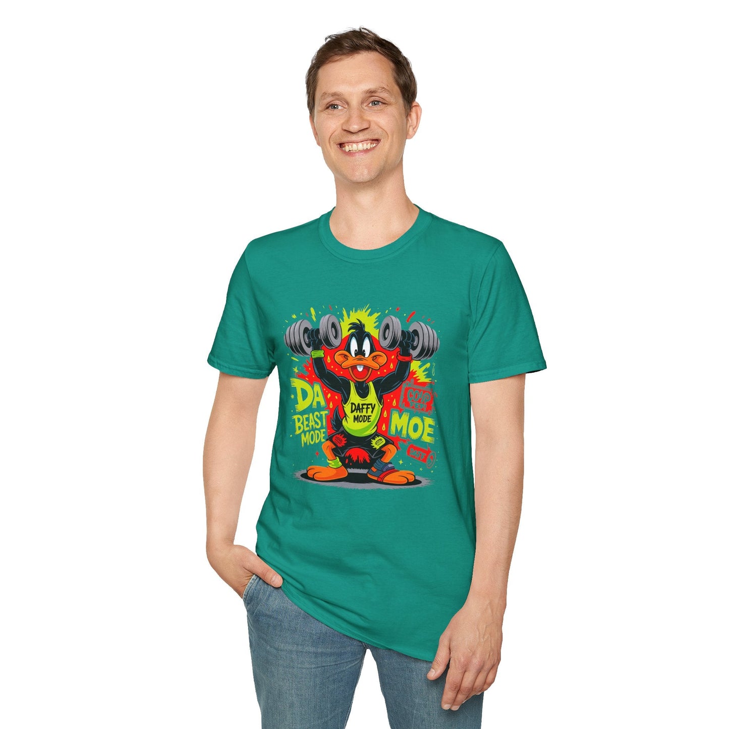 Unisex Cartoon T Shirt With Animation Design Funny Animals Tee Softstyle Gildan 64000