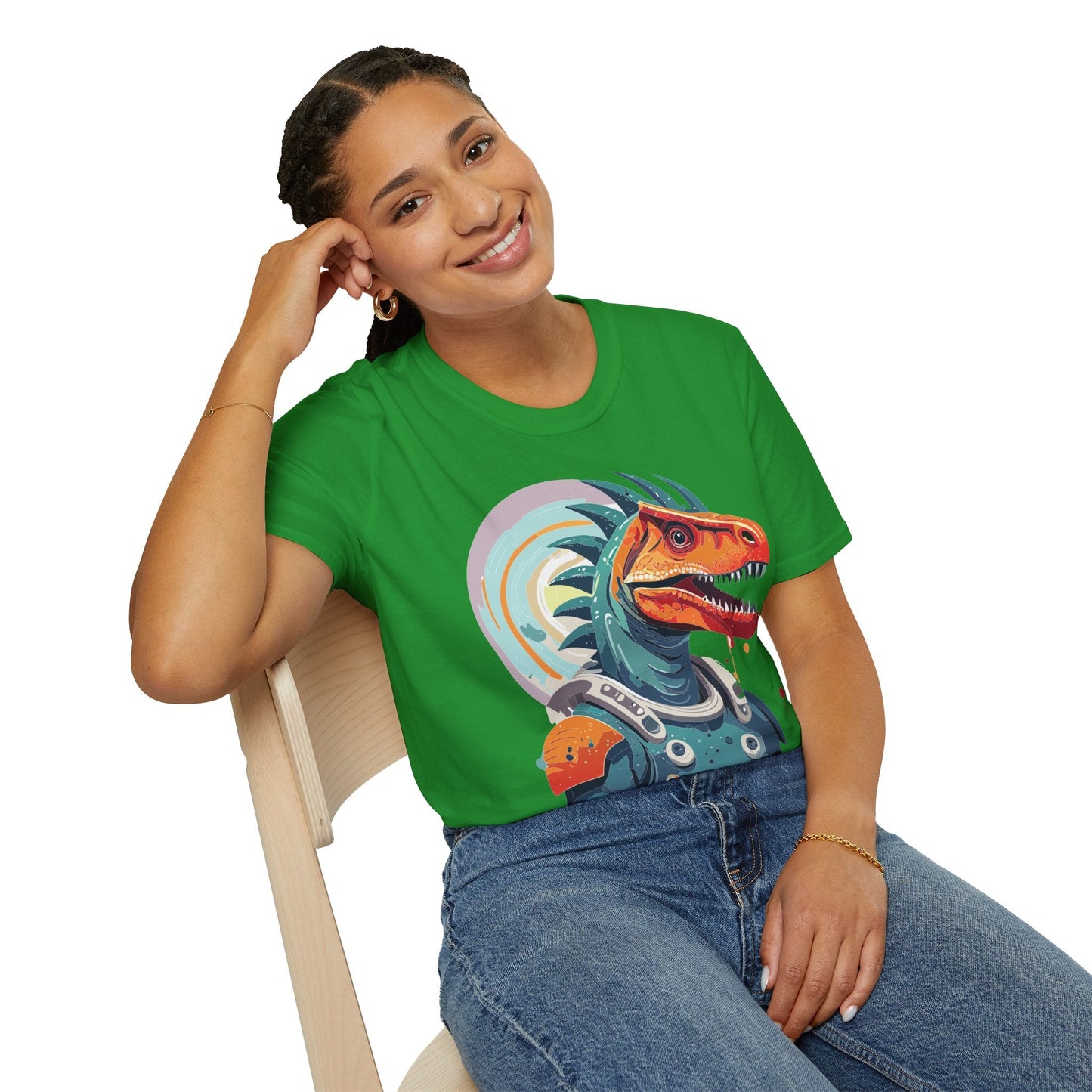Unisex Gildan Softstyle 64000 Alien T Shirt With Cosmos Space Alien Art Graphic Tee