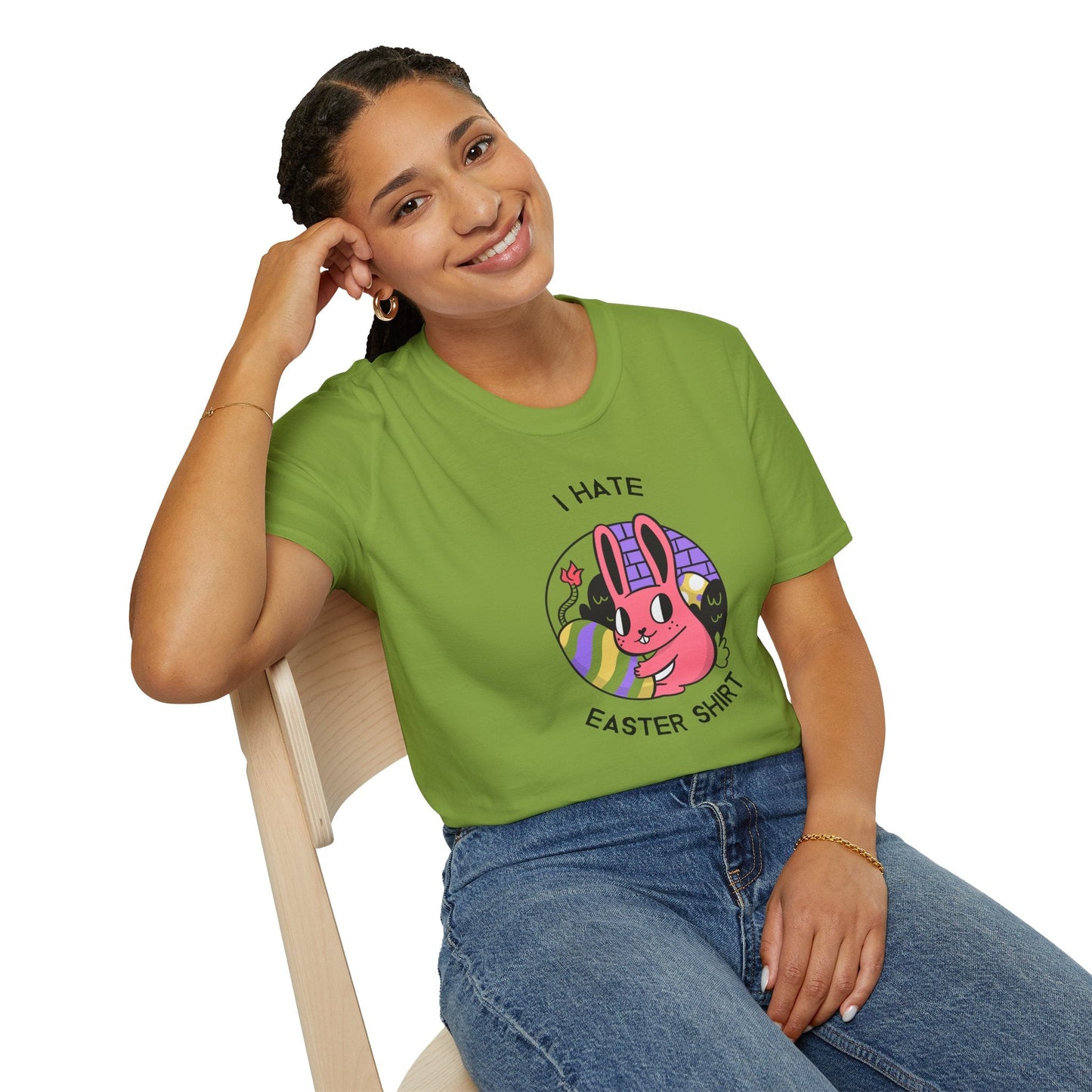 Funny Easter T Shirt Unisex Gildan Softstyle 64000 Easter Design Tee With Signature Print