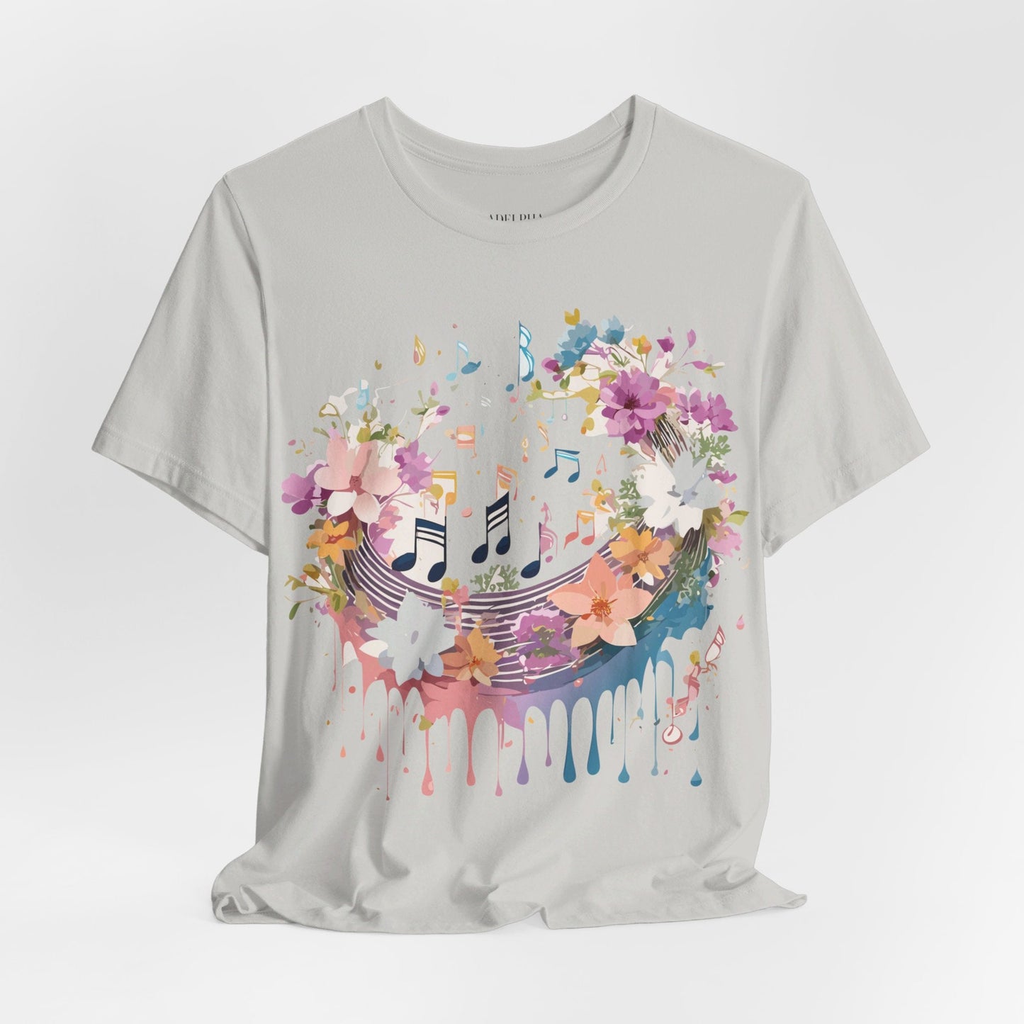 Music Graphic Unisex 100 Cotton Vintage Art with Musical Elements Tee 114