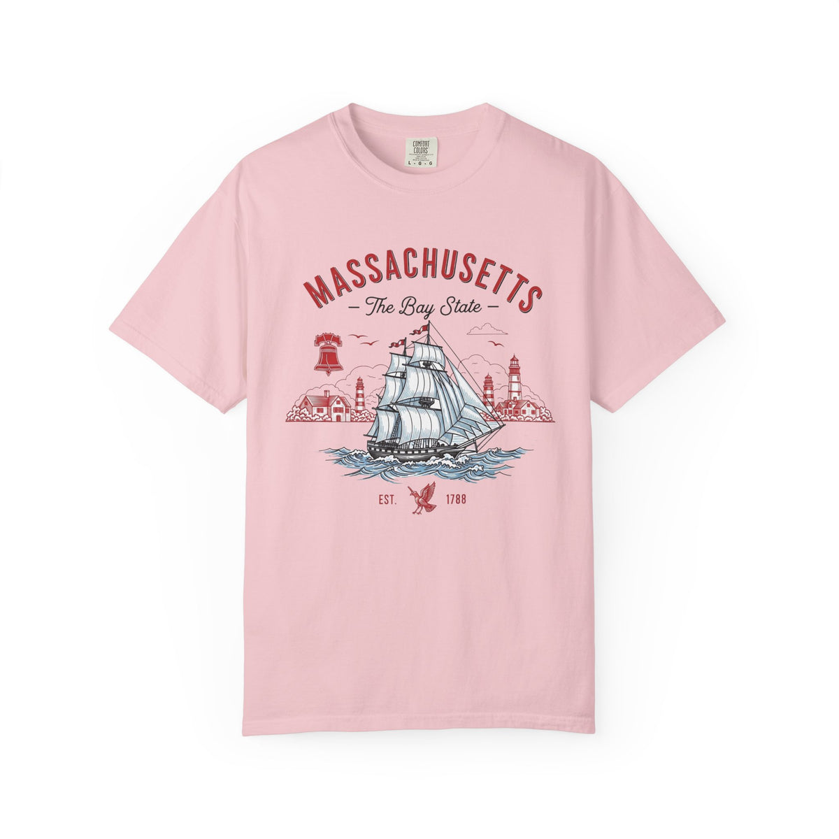 Massachusetts State Vintage Travel Tourist Graphic Tee Unisex 100 Cotton Comfort Colors T-Shirt