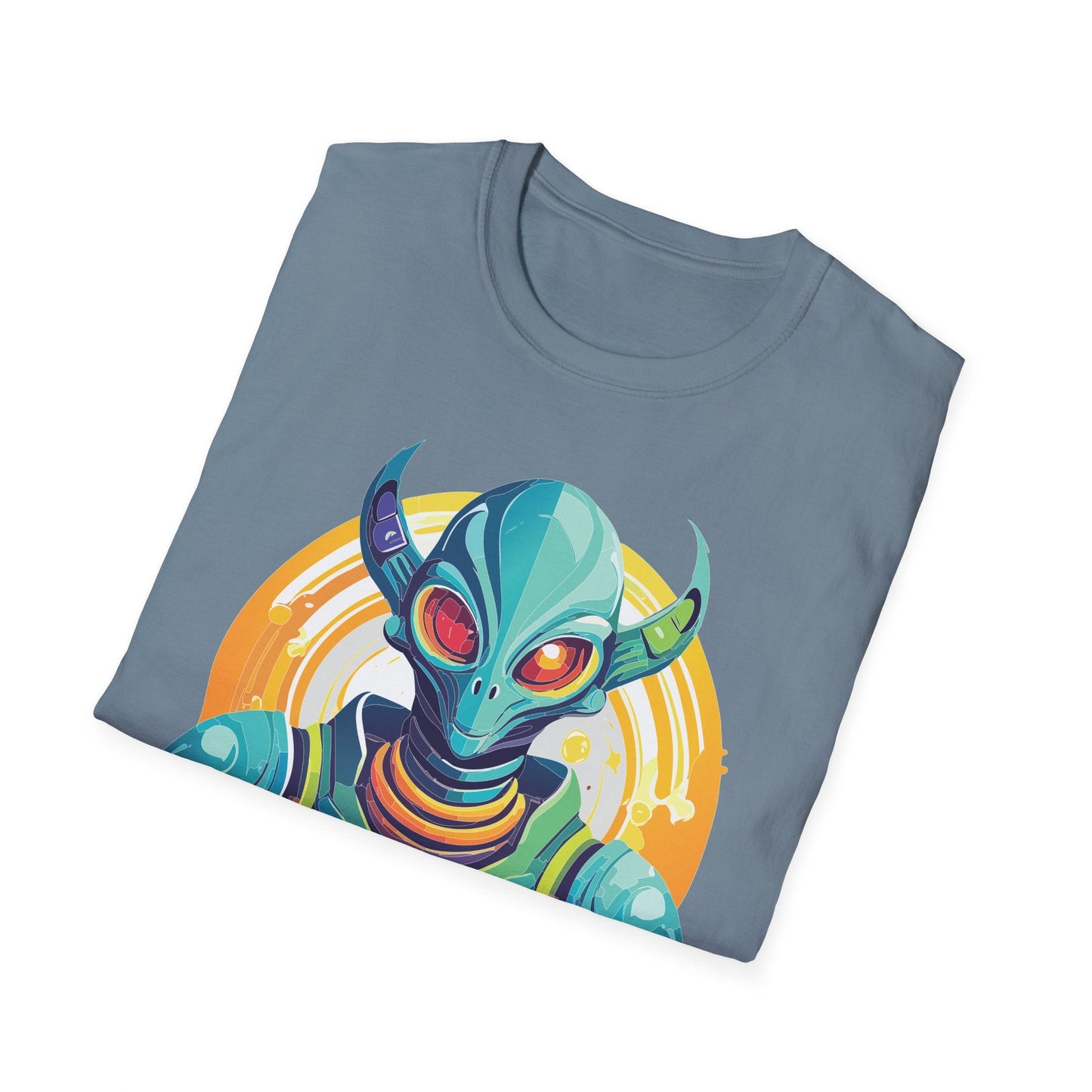 Alien T Shirt Cosmos Design Unisex Softstyle Cotton Tee With Aliens Art Graphic Print