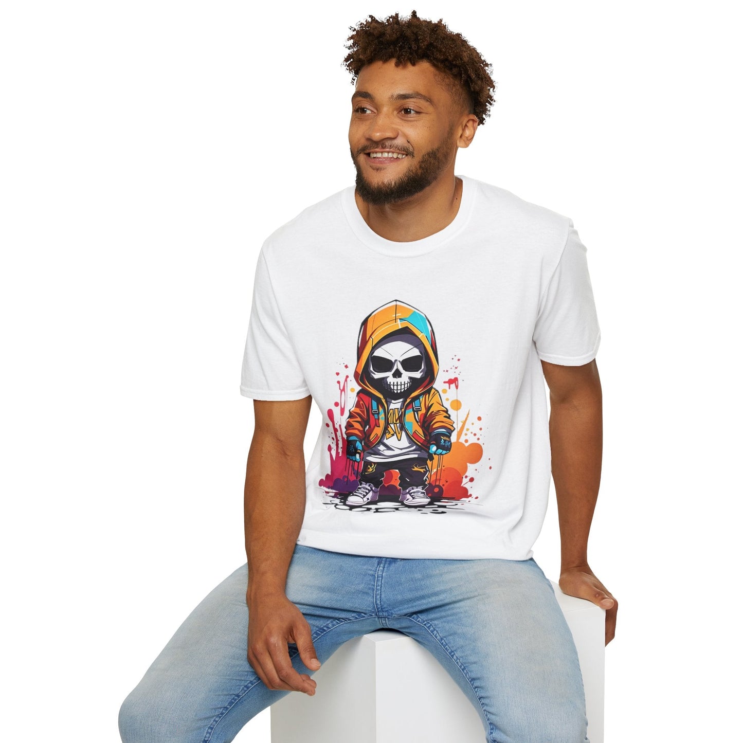 Skull Graphic Unisex Cotton T-shirt with Skeleton Artwork Design 30