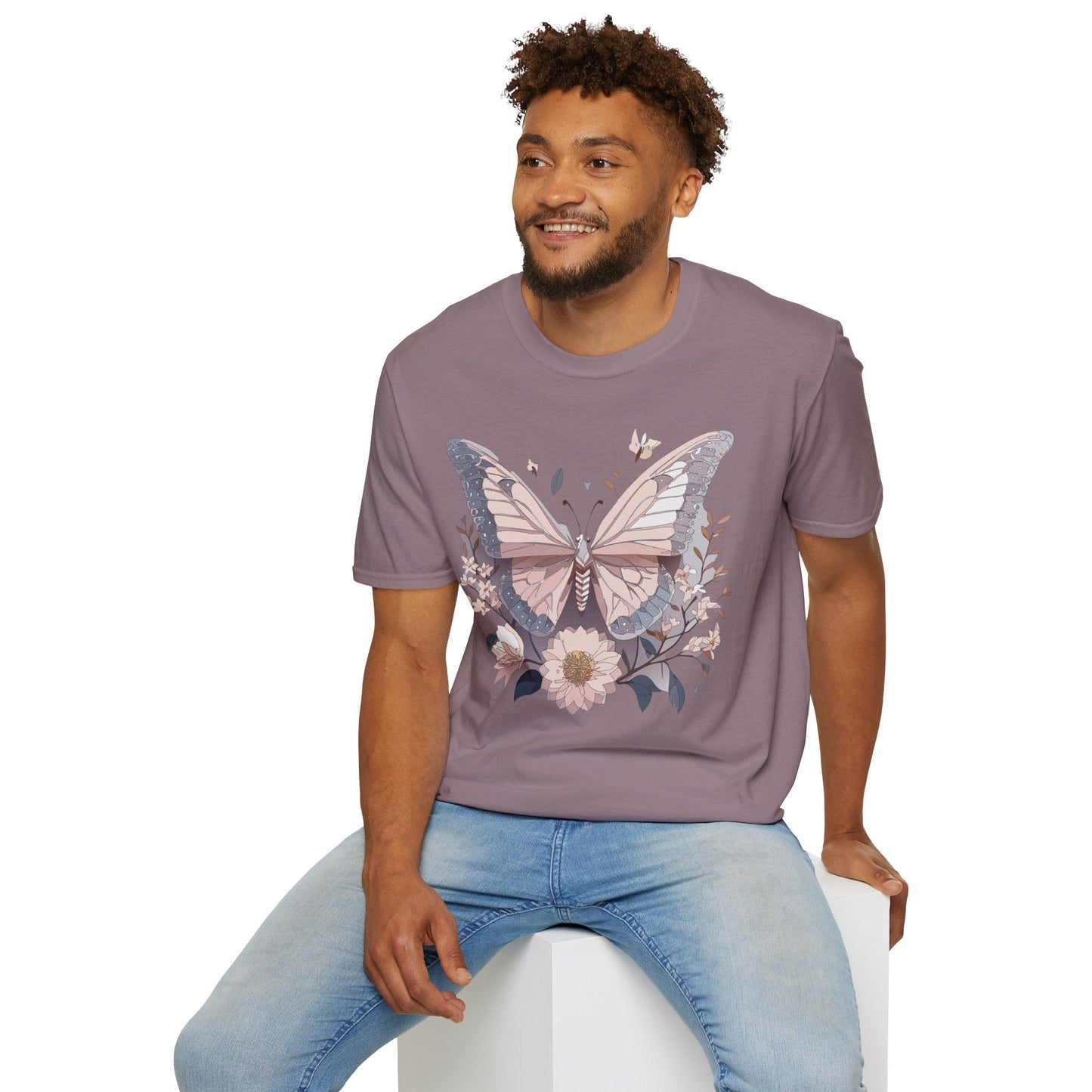 Butterfly Shirt Unisex Gildan Softstyle 64000 Monarch Butterfly Tee 100 Percent Ring Spun Cotton