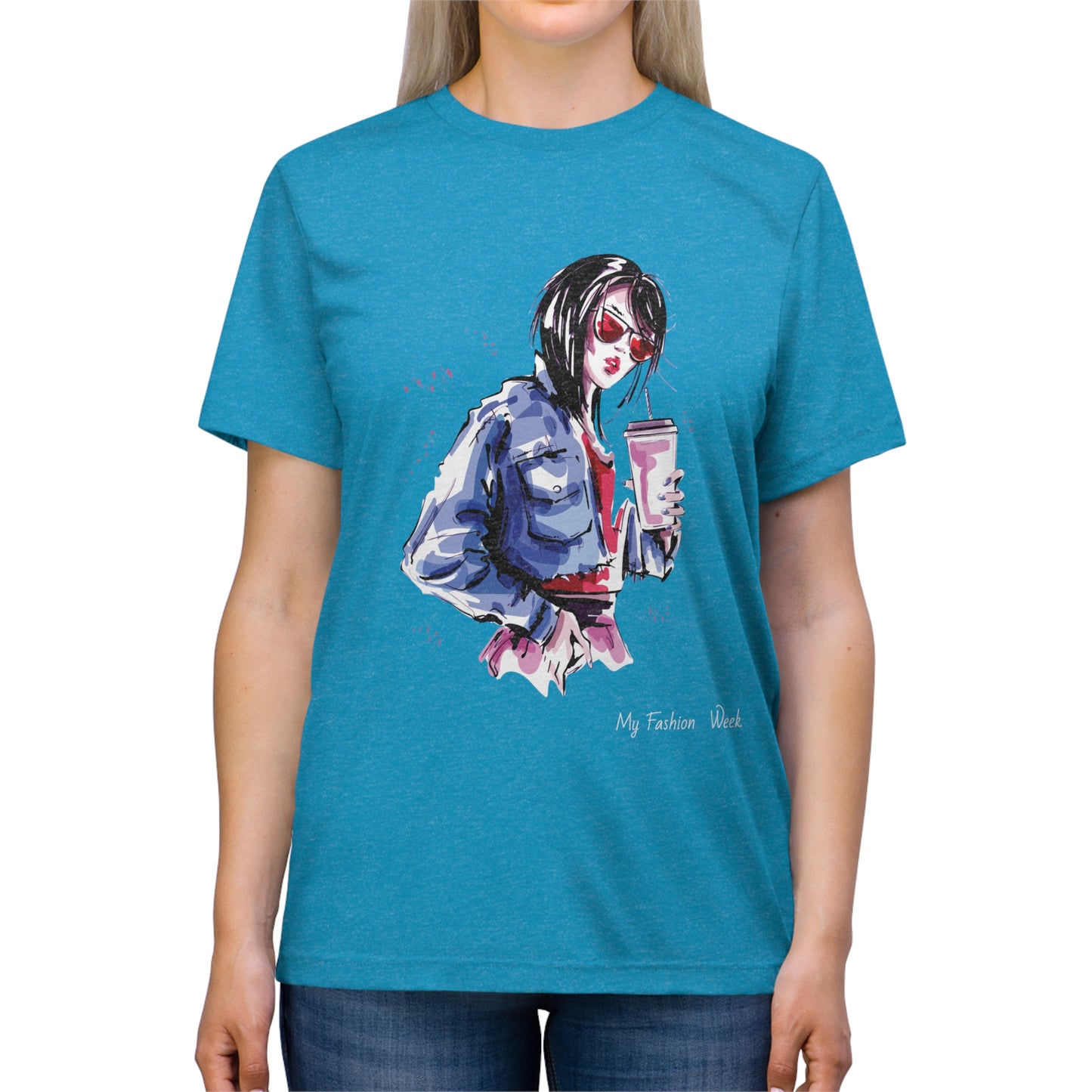 Tri-blend Tee Shirt with Art Design