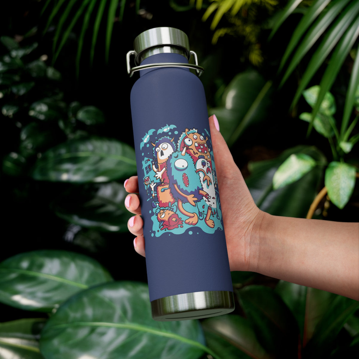 22oz Copper Insulated Water Bottle with Cartoon Design - CV73