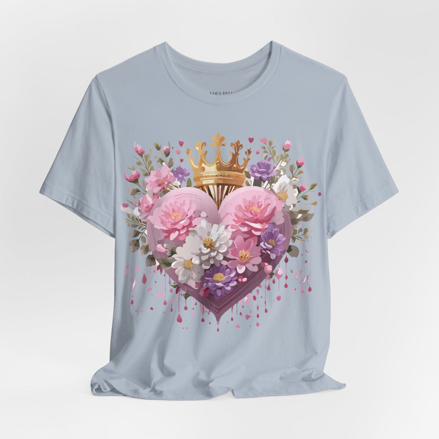 Valentine Day Graphic Unisex 100 Cotton Vintage Artwork with Love and Flower Design Tee 2