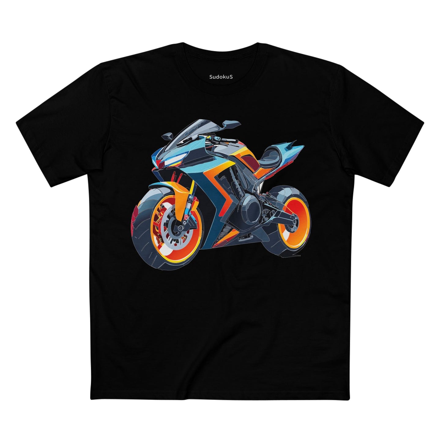 Moto Bike Graphic Unisex 100 Cotton Staple Tee 26