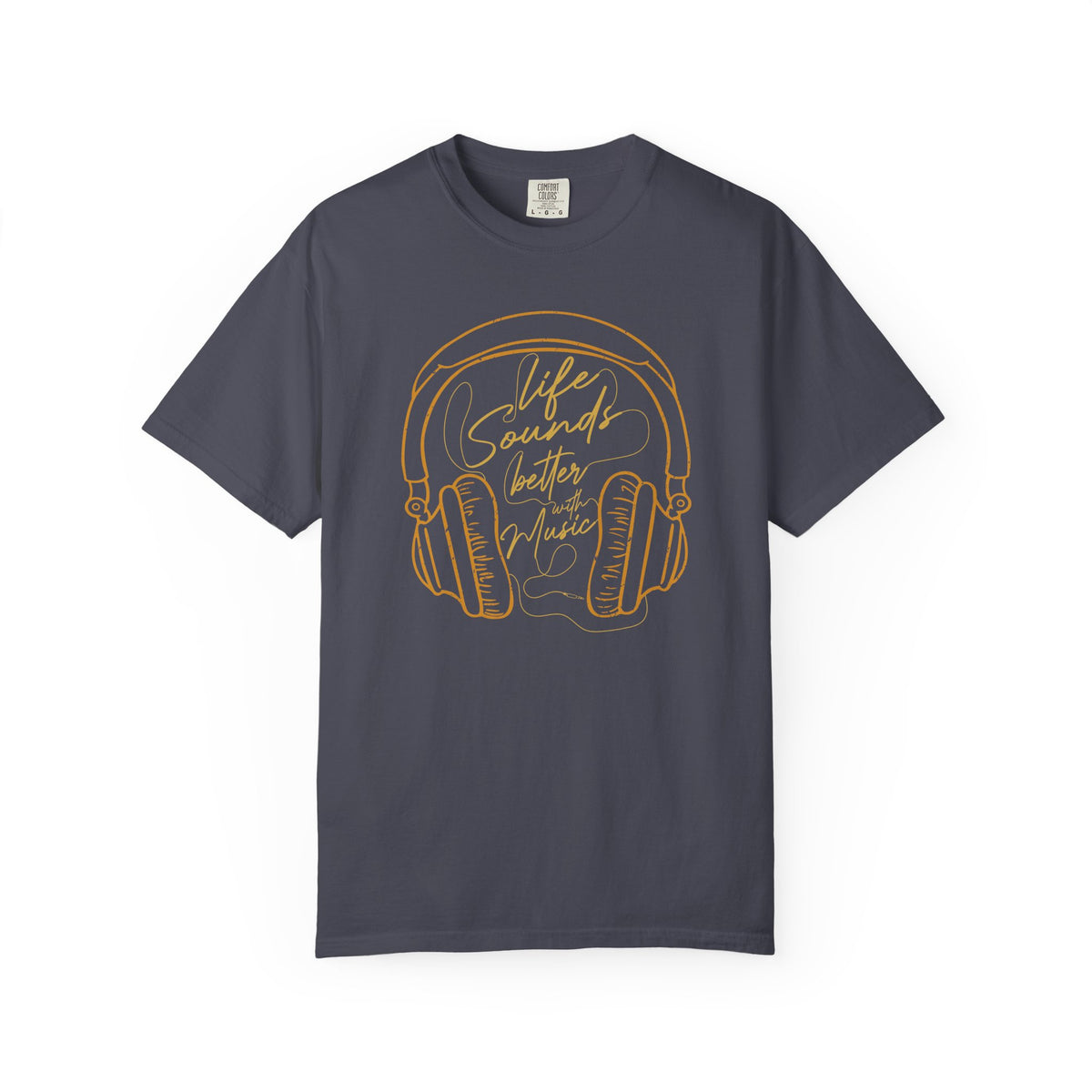Life Sounds Better with Music T-shirt Headphones Graphic Unisex Cotton Tee Comfort Colors